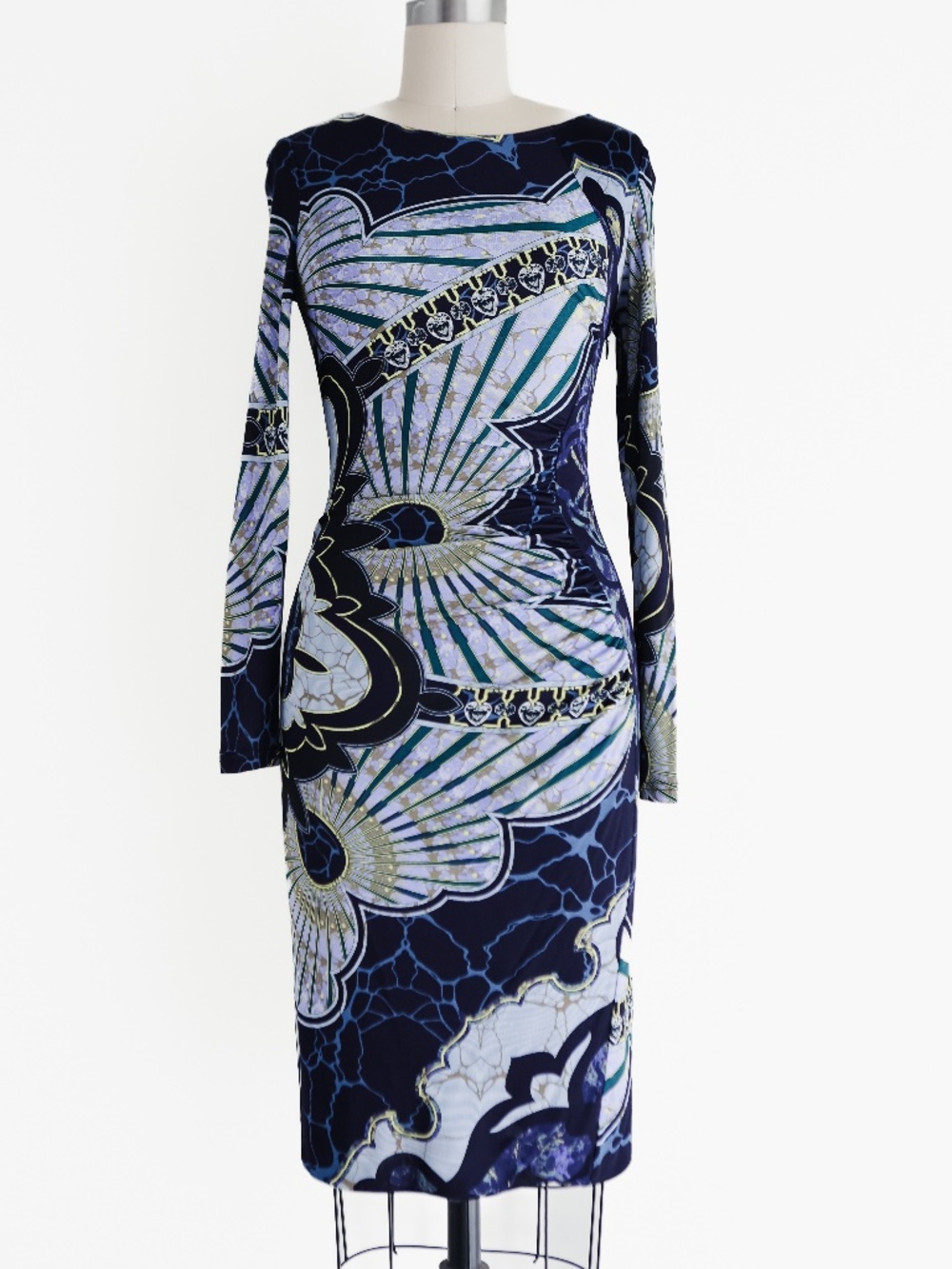 Emilio Pucci Printed Midi Length Viscose stretch Dress sz small